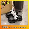 Sandalias de Suela Gruesa para Mujer 2025 Nuevo Verano Ropa de Exterior de Moda Versátiles Casuales Sandalias de Playa con Lazo para Mujer