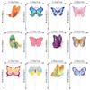 Decoración de fiesta de cumpleaños de mariposa de primavera transfronteriza 2025, mariposa unida a la bandera de cumpleaños, adornos colgantes de flores al por mayor