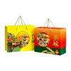 Fábrica de Cartón Corrugado de Hebei Caja de Regalo Roja de Año Nuevo Personalizada con Asa Caja de Embalaje Corrugado Caja Tipo Techo Personalización