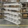 Almacén distribución picking altura de capa ajuste plano plano inclinado silencioso comercio electrónico carrito de clasificación estante de varilla de alambre