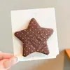 Pinza Lateral Retro Estilo Coreano de Lunares y Estrellas para Niños, Pinza Lateral de Tela para Niñas, Pinza Sencilla para Mechones Rebeldes Sin Daño al Cabello