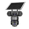 Cámara Solar 4G Tres Lentes Tres Pantallas Sin Cableado HD Visión Nocturna Inalámbrica Monitoreo Remoto por Teléfono Móvil