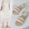 Moda Fada Popular Artesanal com Franjas Resistente ao Desgaste Antiderrapante Chinelos para Mulheres Verão Salto Baixo Casuais Confortáveis Versáteis para Férias