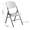 Silla Blanca Moldeada por Soplado al por Mayor Portátil Oficina Respaldo Silla de Computadora Alta Estabilidad Respaldo Silla Plegable para Mercados Nocturnos