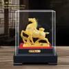 Enfeites de Cavalo Dourado de Areia Veludada, Artesanato, Cavalo Dourado, Boa Sorte, Ano do Cavalo, Presentes de Escritório, Enfeites, Decorações para Casa