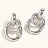 Venta caliente transfronteriza europea y americana, pendientes geométricos de bobinado en forma de O, de acero inoxidable, chapados en oro, de nicho, ligeros, de lujo, pendientes de temperamento, joyería para mujeres