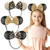 Faixa de Cabelo com Laço Estampa de Leopardo Mais Vendida da Amazon Acessórios de Cabelo Mickey e Minnie Faixa Ajustável para Parques de Diversão Infantil