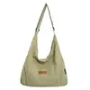 Bolso Cruzado de Gran Capacidad Estilo Japonés, Bolso Mensajero de Tela de Nylon Repelente al Agua, Bolso de Hombro Casual para Estudiante Universitario, Bolso Tote de Color Sólido
