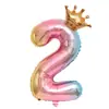 Globos Digitales de Color Degradado con Corona de 40 pulgadas para Decoración de Cumpleaños Infantil Globos de Película de Aluminio con Corona Digital
