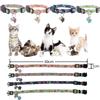 Nuevo Collar Floral para Gato Collar Ajustable para Gato Lindo Collar de Moda para Mascota Suministros para Mascotas con Campanas