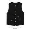 Chaleco de trabajo japonés de calle para hombre, verano delgado, estilo Hong Kong retro, multibolsillos, sin mangas, chaleco, chaqueta, para llevar en capas