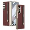 Para Samsung Zfold6 Ranura para Lápiz de Pantalla Plegable Funda de Teléfono Funda para Teléfono Fold6 Cubierta Protectora Creativa Electrochapada de Color Sólido