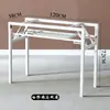 Prateleira dobrável, suporte de mesa simples, prateleira de metal, suporte de mesa, pernas de mesa simples, suporte de mesa, prateleira de armazenamento quadrada de ferro forjado