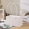 Moda Festiva de Cumpleaños Bolso Tote Acolchado Portátil con Flor en Relieve Material Floral de PVC Bolsa de Papel Kraft Regalo de Ins