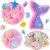 Molde de Silicone para Decoração com Epóxi de Cristal de Estrela do Mar Concha Vieira Transfronteiriça, Molde para Artesanato de Micro paisagem de Gesso