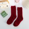 Meias infantis meninas lã coral outono e inverno não caem toalha espessada forradas com lã quentes para dormir meias de cano alto para o chão masculinas