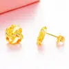 Aretes de Oro de Imitación para Mujer Que No Se Desvanecerán por Mucho Tiempo, Rosas, Accesorios de Aretes de Aleación Niche Frescos de Alta Gama con Oro Arena