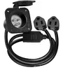 Cable de Alimentación Nema 5-15P a 2*5-15R Enchufe Impermeable Americano Cable de Extensión Americano Estándar Uno a Dos Cable de Extensión