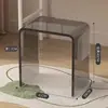 Banqueta Moderna Minimalista de Acrílico para Trocar Sapatos, Banqueta Transparente e Durável para Maquiagem, Novo Design Criativo para Varanda e Entrada de Casa