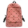Mochila Escolar Pequeña Versátil Popular con Estampado de Mariposas Transfronteriza Mochila para Estudiantes Mochila de Pana Mochila Ligera Simple Casual