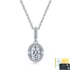 Colgante de Plata de Ley S925 con Moissanita en Forma de Huevo para Mujer, Cadena Clavicular Clásica Versátil de Larga Duración en Stock, Artículo Popular Transfronterizo
