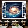 Tecido de Pendurar Paisagem de Janela Tecido de Fundo Quarto Decoração de Parede ao Lado da Cama Tapetes de Dormitório Tela Ins de Fundo de Parede para Quarto