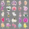 50 adesivos Phalaenopsis desenho animado planta flor menina coração à prova d'água decorativo goo cartão mão livro caixa de armazenamento adesivos