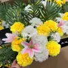 Maceta Conmemorativa de Homenaje Claveles Lirios Maceta Negra Bonsái Festival Qingming Flores Artificiales Suministros Funerarios Al Por Mayor