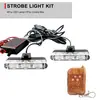 Luz de flash de red para automóvil, control remoto inalámbrico, uno de arrastre, dos luces estroboscópicas de advertencia con clip de 3 LED * 2