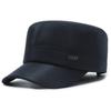Chapéu Flat Top Masculino para Meia-Idade e Idosos 2025 Outono e Inverno Novo Chapéu de Pai Casual para Exterior À Prova de Vento Proteção para Ouvido Boné de Basebol