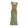 Vestido Chaleco de Malla Patchwork de un Solo Hombro sin Mangas para Mujer, Verano, Falda de Cola de Pez con Abertura y Ceñidor de Cintura, Vestido Largo Bodycon Pura Pasión
