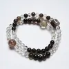 [Meio Rastro de Tinta] Pulseira de Cristal Citrino Natural para Mulheres, Versátil Ouro Negro Super Sete Moda Clareamento Pulseira Atacado