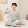 Ropa de Otoño de Algodón Puro para Niño Gordo Grande Pantalones de Otoño para Niño Mediano y Grande Estudiantes Conjunto de Ropa Interior Cálida Pijama de Capa Base para Niña Pequeña Gordita