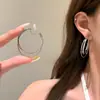 Aretes de Aro Doble de Metal para Mujer, Lujo Accesible, Elegantes de Gama Alta, Aretes Grandes, Aretes de Aro Lisos, Broches de Clip para Orejas de Disco Bobina de Mosquitos