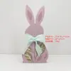 Adornos de Conejo de Cinta de Madera Decoraciones de Mesa de Pascua Creativas para Niños Hogar Astillas de Madera Grabado Láser Artesanía en Madera