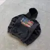 Sudadera con capucha de punto retro europea y americana, estilo punk oscuro, Harajuku, subcultura gótica, moderna, alta calle, Y2K