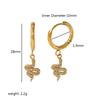 Brincos de Moda Europeia e Americana de Luxo Leve Ouro 18K Aço Inoxidável Diamante Completo Relâmpago Borboleta Estrela Brincos Avançados