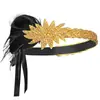 Accesorios para el Cabello de Estilo Nuevo Transfronterizo 1920s Retro Borla Pluma Colorida Accesorios para el Cabello Actuación en Escenario Mascarada Modelo
