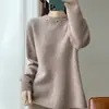 Novo Suéter de Tricô de Lã Feminino Outono e Inverno, Tricô de Gola Redonda, Design de Crochê Totalmente Feito à Mão, Camada Interna com Efeito Emagrecedor