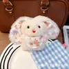 Muñeca de Conejo Hecha a Mano Chirriante Lindo Conejo Muñeca de Peluche Adorno Colgante de Llave Bjd Abrazo Colgante Casero