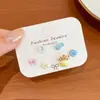 Conjunto de Brincos Pequenos de Gato Combinação Pequenos e Fofos Design de Desenho Animado Brincos Atacado Brincos Assimétricos Nicho Feminino