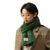 Cachecol de Tricô Queijo Leitoso para Mulheres Outono e Inverno Cachecol Quente Cor Sólida Xale de Pescoço Estilo Retrô Versátil Preppy