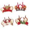 Accesorios para el Cabello de Astas Nuevas Transfronterizos Adornos de Astas de Alce Lindos para Celebraciones Pinza para el Cabello Clip para el Cabello de Disfraz Navideño