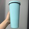 Copo com Canudo de Aço Inoxidável 25oz Transfronteiriço Tinta Borracha Caneca Térmica Caneca de Café para Adultos Caneca Térmica para Carro à Prova de Poeira Personalização