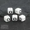 Cuentas Cerámicas Cuadradas de 8 mm con Letras y Agujeros Verticales, Materiales para Manualidades Infantiles, Cuentas Sueltas, Forma de Corazón, 26 Letras, Accesorios para DIY, Pulsera