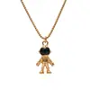 Collar de astronauta estilo hip-hop estilo Harajuku, colgante de acero de titanio para pareja, joyería de moda para hombre, colgante de cadena de suéter