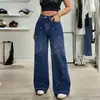 Bestseller transfronteiriço Tiktok Amazon TEMU: Novos jeans largos e resistentes com estampa de estrelas para mulheres