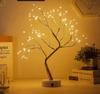 Lâmpada de mesa para bonsai de mesa Lâmpada de mesa LED luz noturna de mesa Árvore de ferro Ramo prateado Folha de ouro Estrela Árvore de Natal