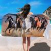 Mengqi Ropa de Hogar Toalla de Playa Estampado de León Toalla Cuadrada de Microfibra Toalla de Baño Absorbente Toalla de Secado Rápido Protector Solar