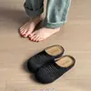 Mules cerrados transpirables de moda de nicho estilo francés para mujer, calzado de verano para exteriores, mules de suela gruesa estilo romano